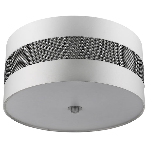 Homeroots Harmony 3-light Metallic Silver Pendant With Crystal Studded Platinum Sheen Shade   398042