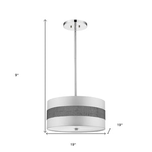 Homeroots Harmony 3-light Metallic Silver Pendant With Crystal Studded Platinum Sheen Shade   398042