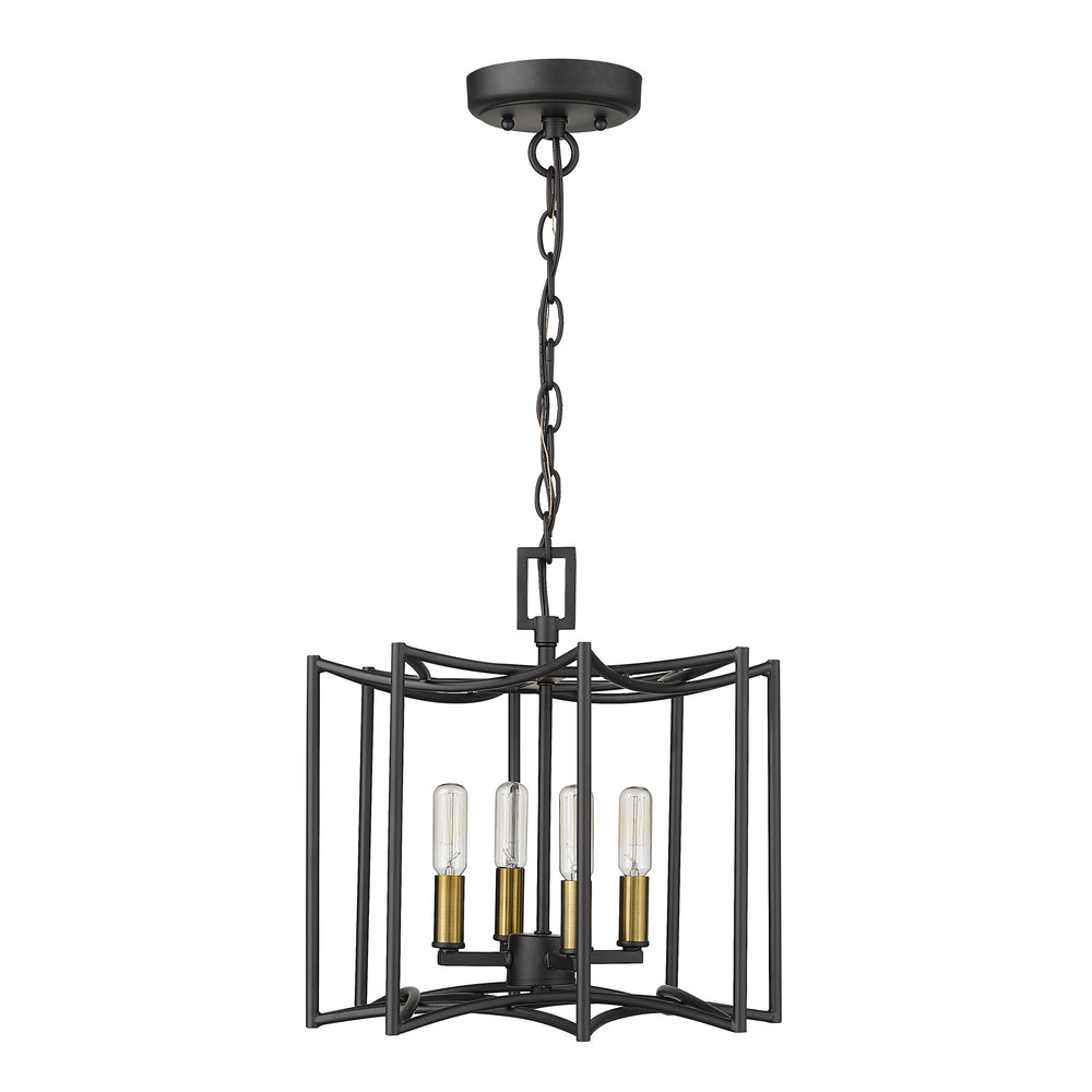 Homeroots Rhian 4-light Matte Black Pendant   398043