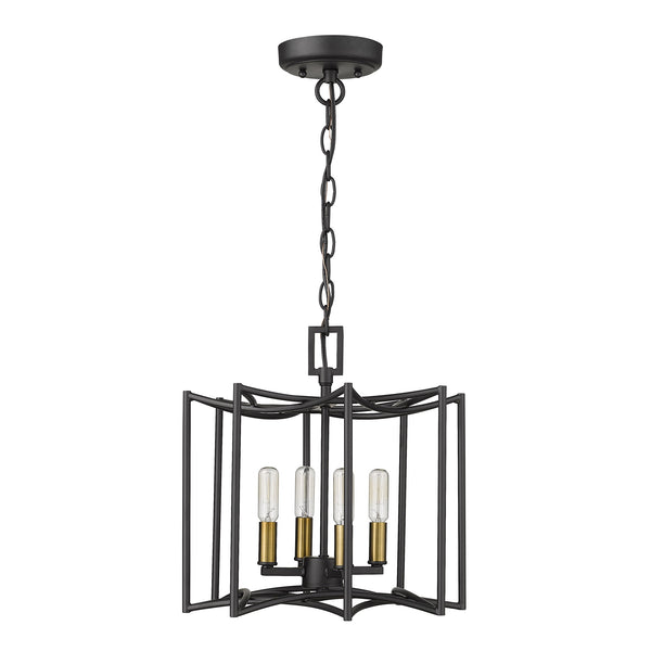 Homeroots Rhian 4-light Matte Black Pendant   398043