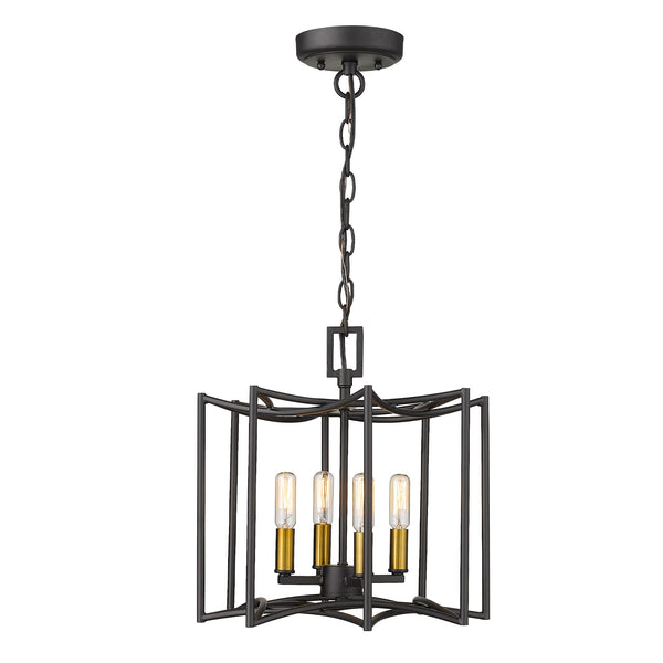 Homeroots Rhian 4-light Matte Black Pendant   398043