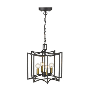 Homeroots Rhian 4-light Matte Black Pendant   398043