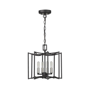 Homeroots Rhian 4-light Matte Black Pendant   398043