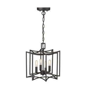 Homeroots Rhian 4-light Matte Black Pendant   398043