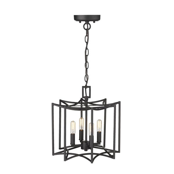 Homeroots Rhian 4-light Matte Black Pendant   398043