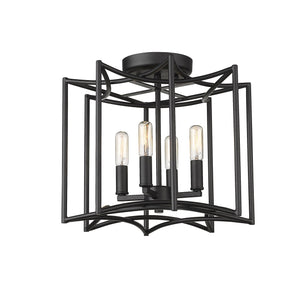 Homeroots Rhian 4-light Matte Black Pendant   398043