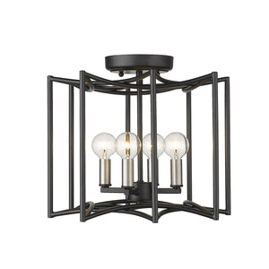 Homeroots Rhian 4-light Matte Black Pendant   398043
