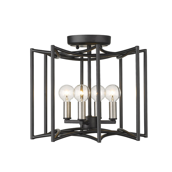 Homeroots Rhian 4-light Matte Black Pendant   398043