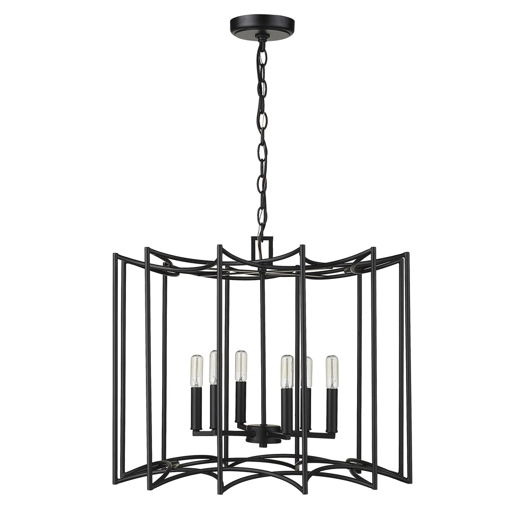Homeroots Rhian 8-light Matte Black Pendant   398044