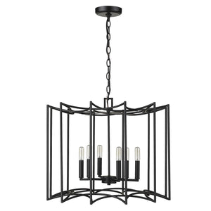 Homeroots Rhian 8-light Matte Black Pendant   398044