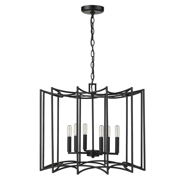 Homeroots Rhian 8-light Matte Black Pendant   398044