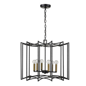 Homeroots Rhian 8-light Matte Black Pendant   398044