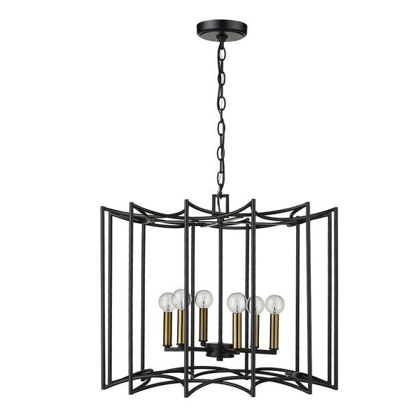 Homeroots Rhian 8-light Matte Black Pendant   398044