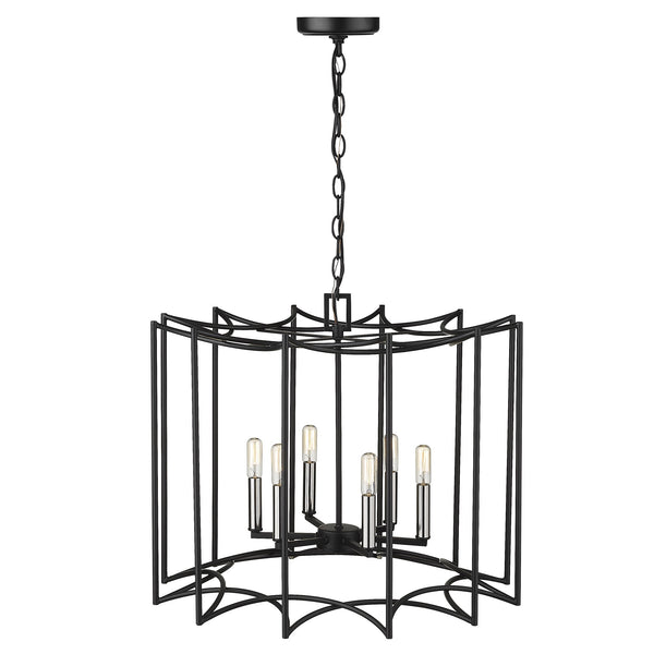 Homeroots Rhian 8-light Matte Black Pendant   398044