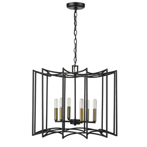 Homeroots Rhian 8-light Matte Black Pendant   398044