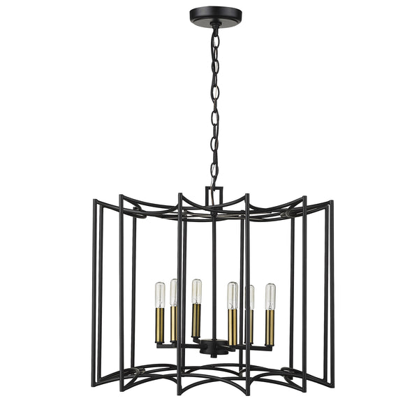 Homeroots Rhian 8-light Matte Black Pendant   398044