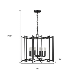 Homeroots Rhian 8-light Matte Black Pendant   398044