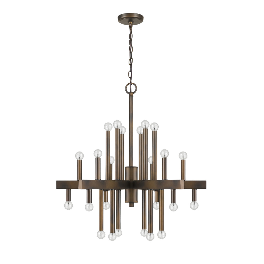 Homeroots Brown Candle Style Multi Light Metal Dimmable Chandelier   398047