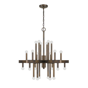 Homeroots Brown Candle Style Multi Light Metal Dimmable Chandelier   398047