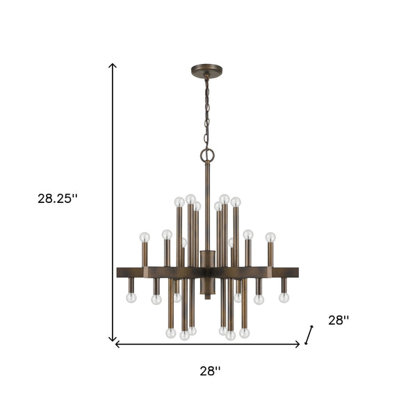 Homeroots Brown Candle Style Multi Light Metal Dimmable Chandelier   398047
