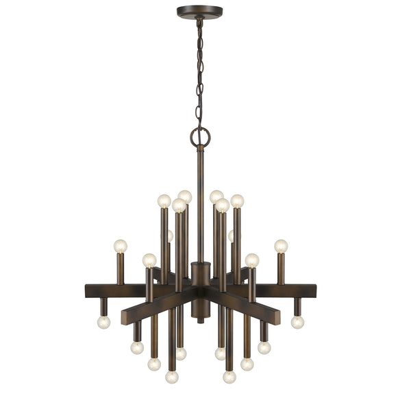 Homeroots Brown Candle Style Multi Light Metal Dimmable Chandelier   398047