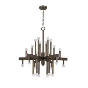 Homeroots Brown Candle Style Multi Light Metal Dimmable Chandelier   398047