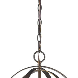 Homeroots Olivia 1-light Oil-rubbed Bronze Crystal Globe Pendant   398067