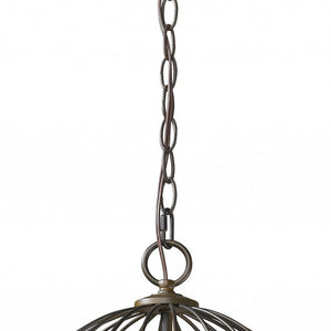 Homeroots Aria 3-light Oil-rubbed Bronze Globe Pendant With Mother Of Pearl Accents   398071