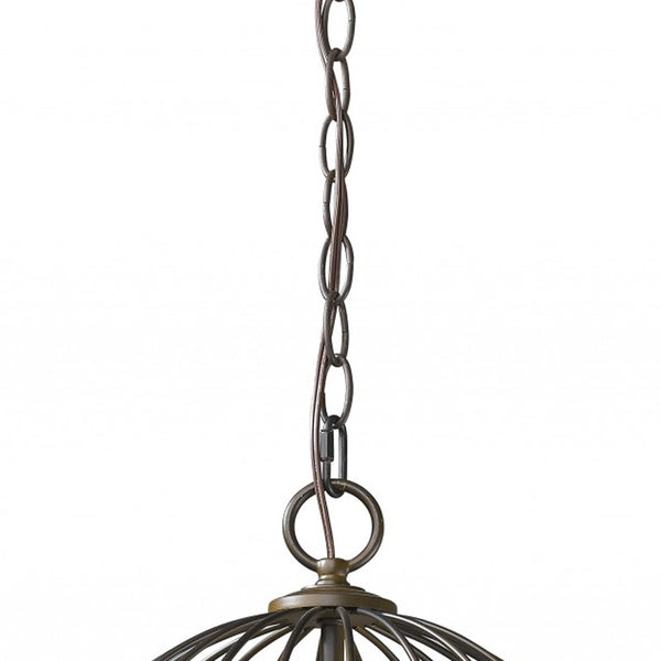 Homeroots Aria 3-light Oil-rubbed Bronze Globe Pendant With Mother Of Pearl Accents   398071