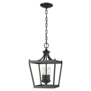 HomeRoots Vintage Black Metal Tapered Hanging Light Fixture - Stylish, Customizable Lantern for Any Room 398076
