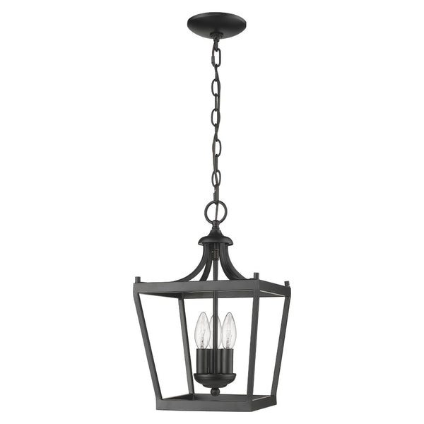 HomeRoots Vintage Black Metal Tapered Hanging Light Fixture - Stylish, Customizable Lantern for Any Room 398076