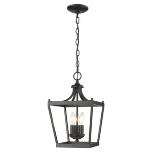 HomeRoots Vintage Black Metal Tapered Hanging Light Fixture - Stylish, Customizable Lantern for Any Room 398076
