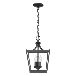 HomeRoots Vintage Black Metal Tapered Hanging Light Fixture - Stylish, Customizable Lantern for Any Room 398076
