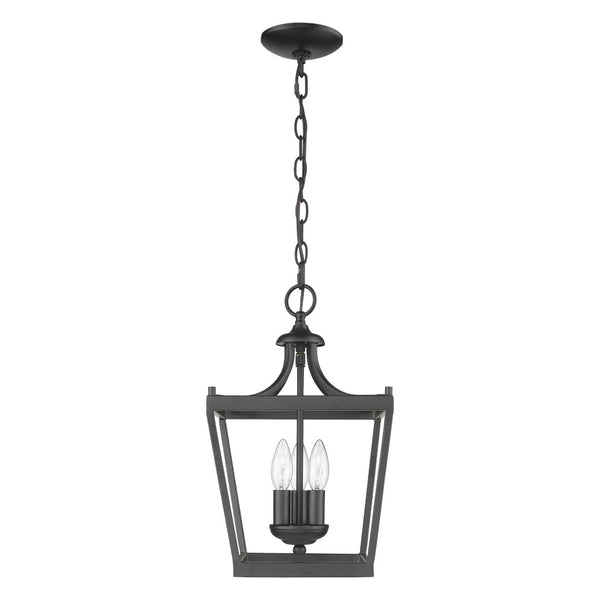 HomeRoots Vintage Black Metal Tapered Hanging Light Fixture - Stylish, Customizable Lantern for Any Room 398076