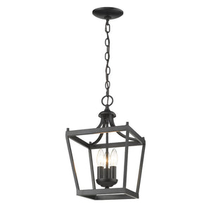 HomeRoots Vintage Black Metal Tapered Hanging Light Fixture - Stylish, Customizable Lantern for Any Room 398076