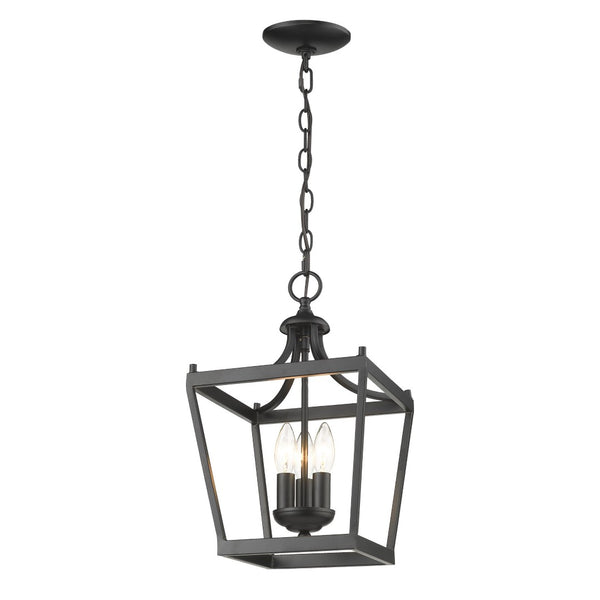 HomeRoots Vintage Black Metal Tapered Hanging Light Fixture - Stylish, Customizable Lantern for Any Room 398076