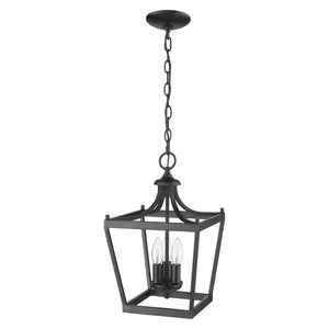 HomeRoots Vintage Black Metal Tapered Hanging Light Fixture - Stylish, Customizable Lantern for Any Room 398076