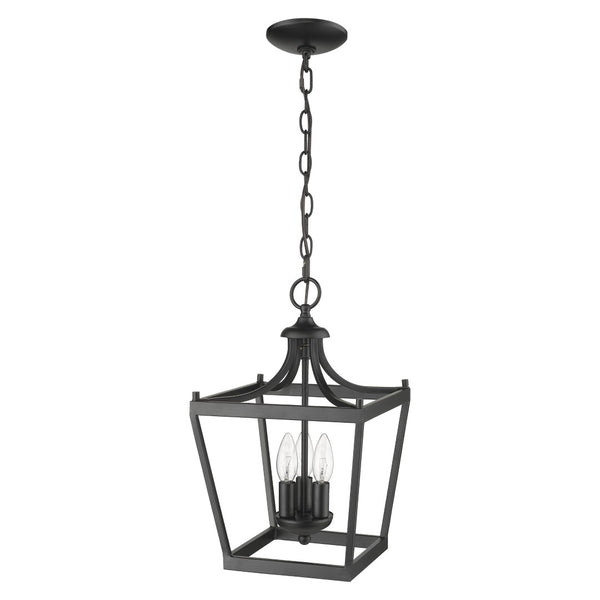 HomeRoots Vintage Black Metal Tapered Hanging Light Fixture - Stylish, Customizable Lantern for Any Room 398076