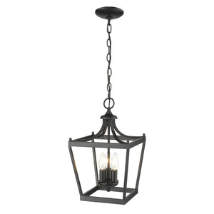 HomeRoots Vintage Black Metal Tapered Hanging Light Fixture - Stylish, Customizable Lantern for Any Room 398076