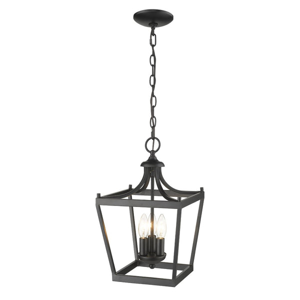 HomeRoots Vintage Black Metal Tapered Hanging Light Fixture - Stylish, Customizable Lantern for Any Room 398076