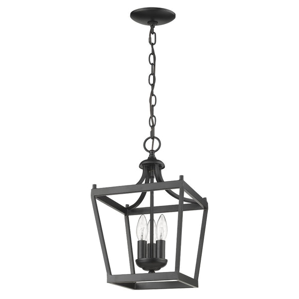 HomeRoots Vintage Black Metal Tapered Hanging Light Fixture - Stylish, Customizable Lantern for Any Room 398076