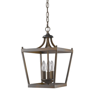 HomeRoots Vintage Brown Metal Tapered Hanging Light – Elegant Geometric Design for Timeless Home Illumination 398077