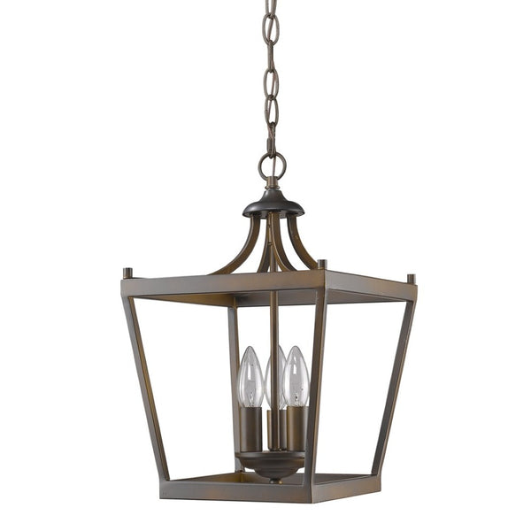 HomeRoots Vintage Brown Metal Tapered Hanging Light – Elegant Geometric Design for Timeless Home Illumination 398077