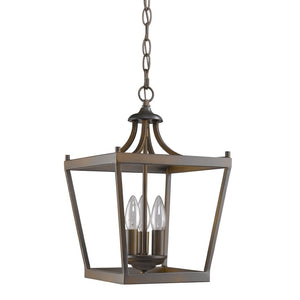 HomeRoots Vintage Brown Metal Tapered Hanging Light – Elegant Geometric Design for Timeless Home Illumination 398077