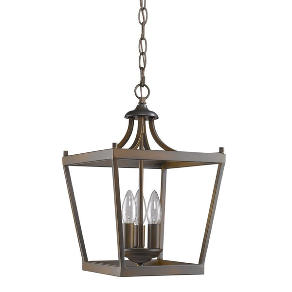 HomeRoots Vintage Brown Metal Tapered Hanging Light – Elegant Geometric Design for Timeless Home Illumination 398077