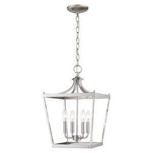 Metal Four Bulb Dimmable Flush Mount Ceiling Fixture for Modern Living and Dining Rooms