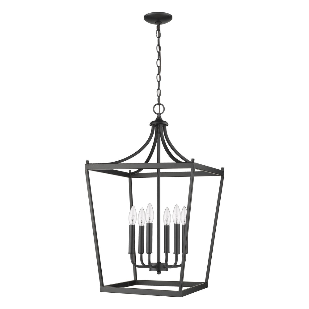 Homeroots Kennedy 6-light Matte Black Pendant   398082