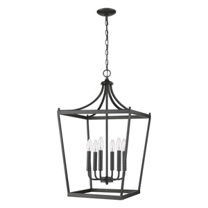 Homeroots Kennedy 6-light Matte Black Pendant   398082