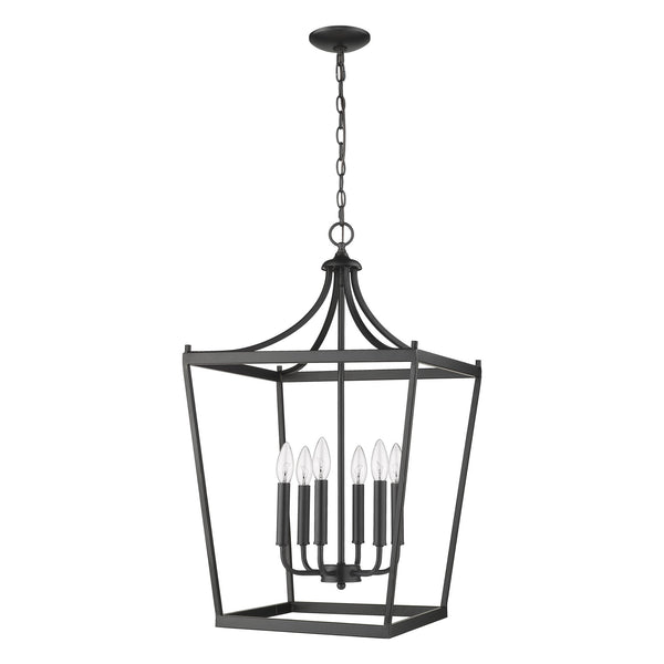 Homeroots Kennedy 6-light Matte Black Pendant   398082