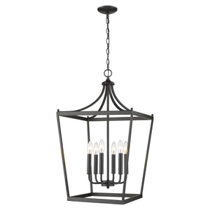 Homeroots Kennedy 6-light Matte Black Pendant   398082